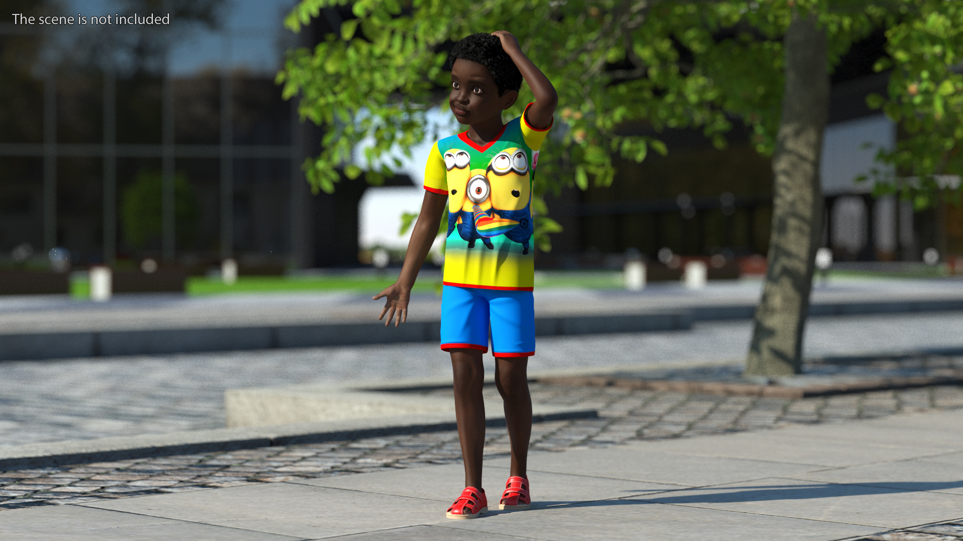 3D Black Child Boy Rigged for Cinema 4D