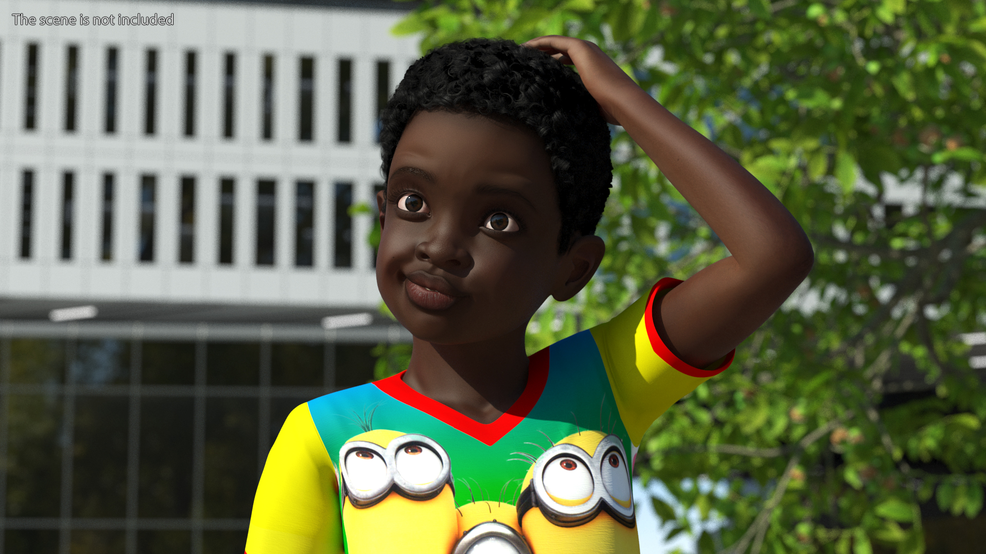 3D Black Child Boy Rigged for Cinema 4D
