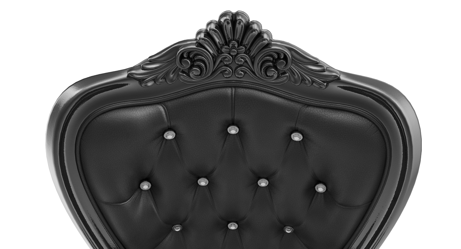 3D Tall Throne Chair Black model