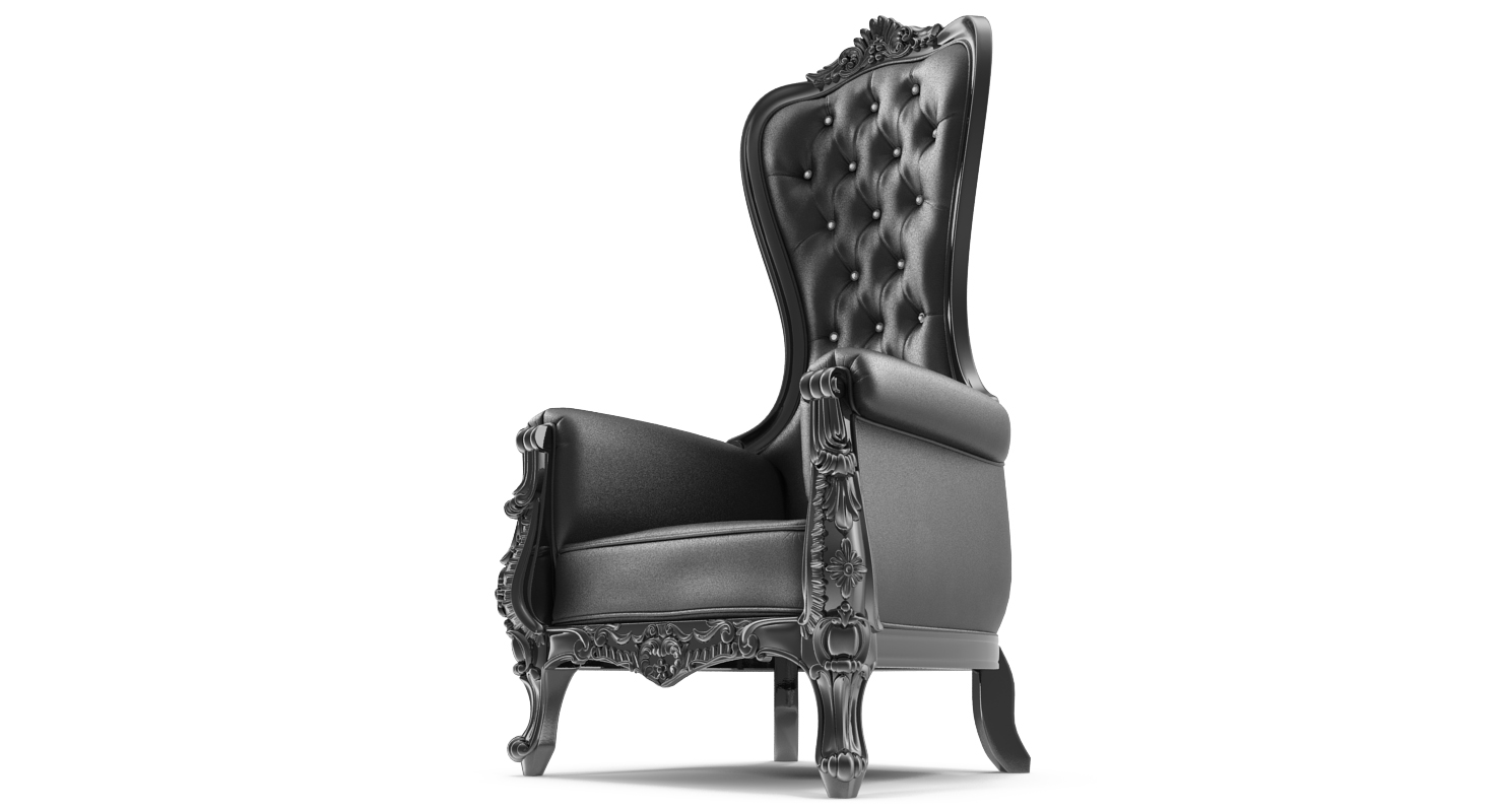 3D Tall Throne Chair Black model
