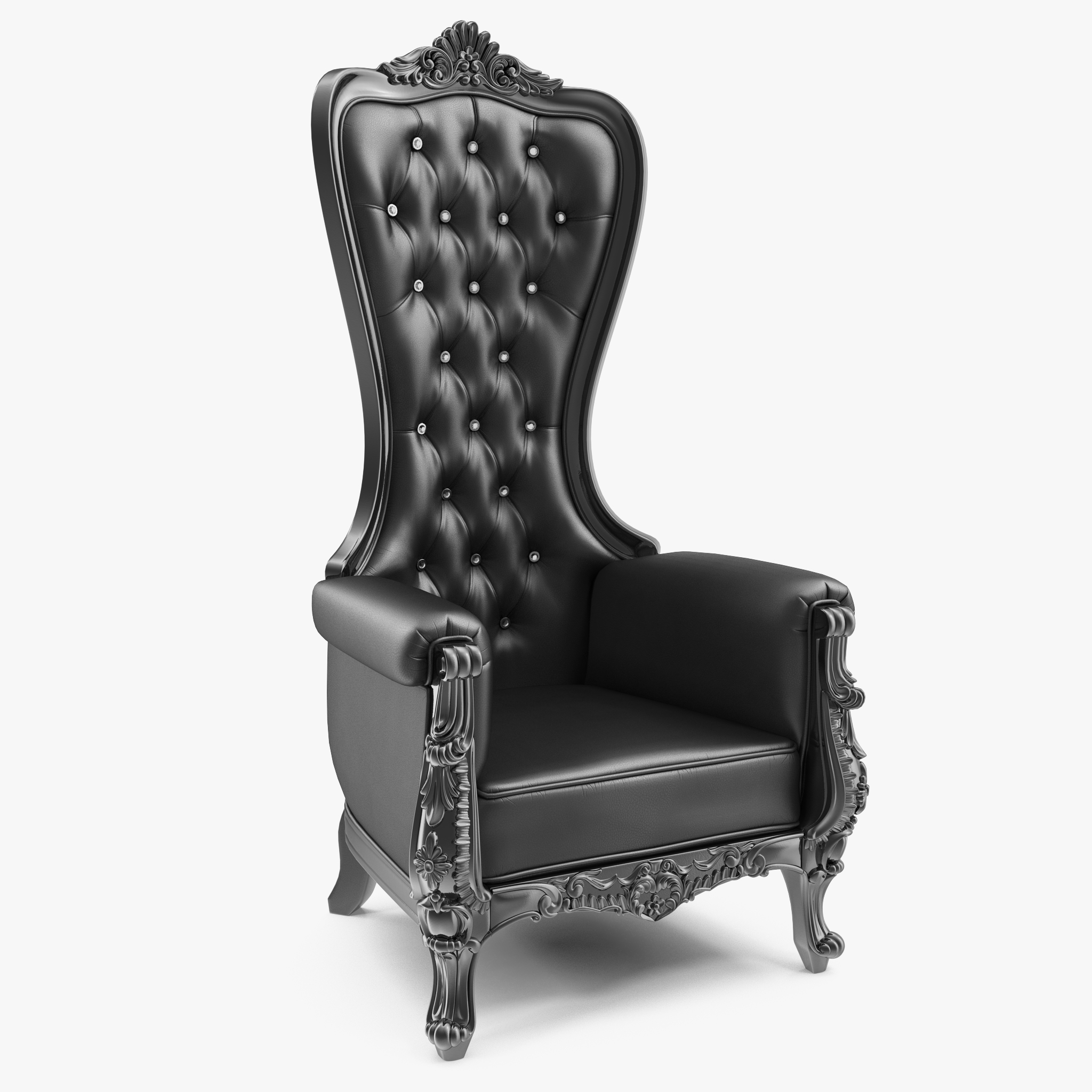 Tall Throne Chair Black