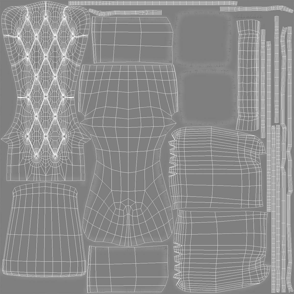 3D Tall Throne Chair Black model