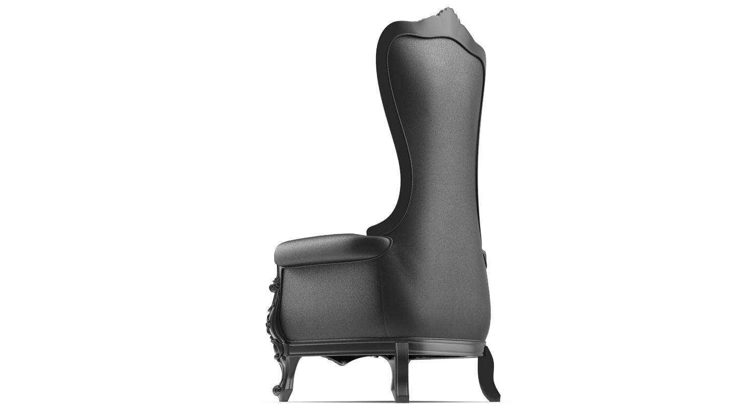 3D Tall Throne Chair Black model