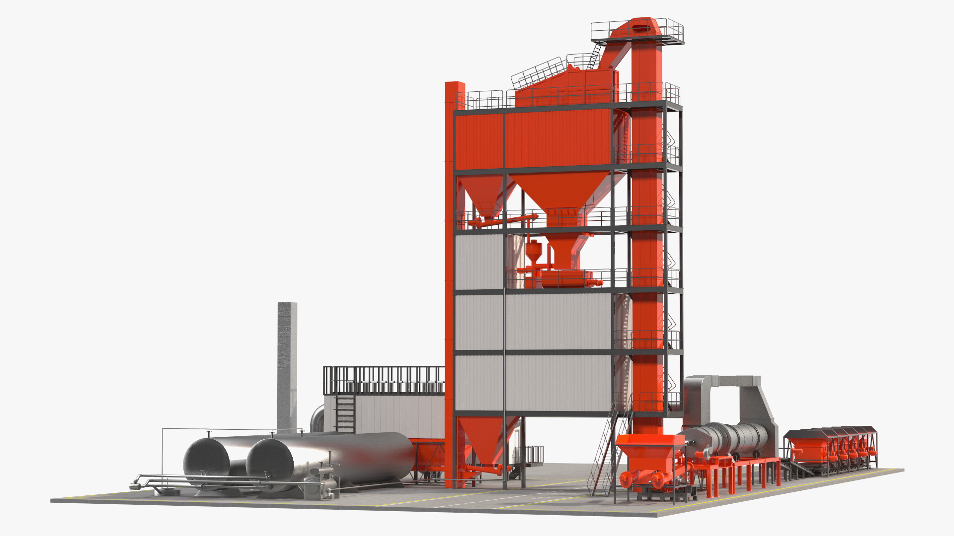 3D Stationary Asphalt Mixing Plant