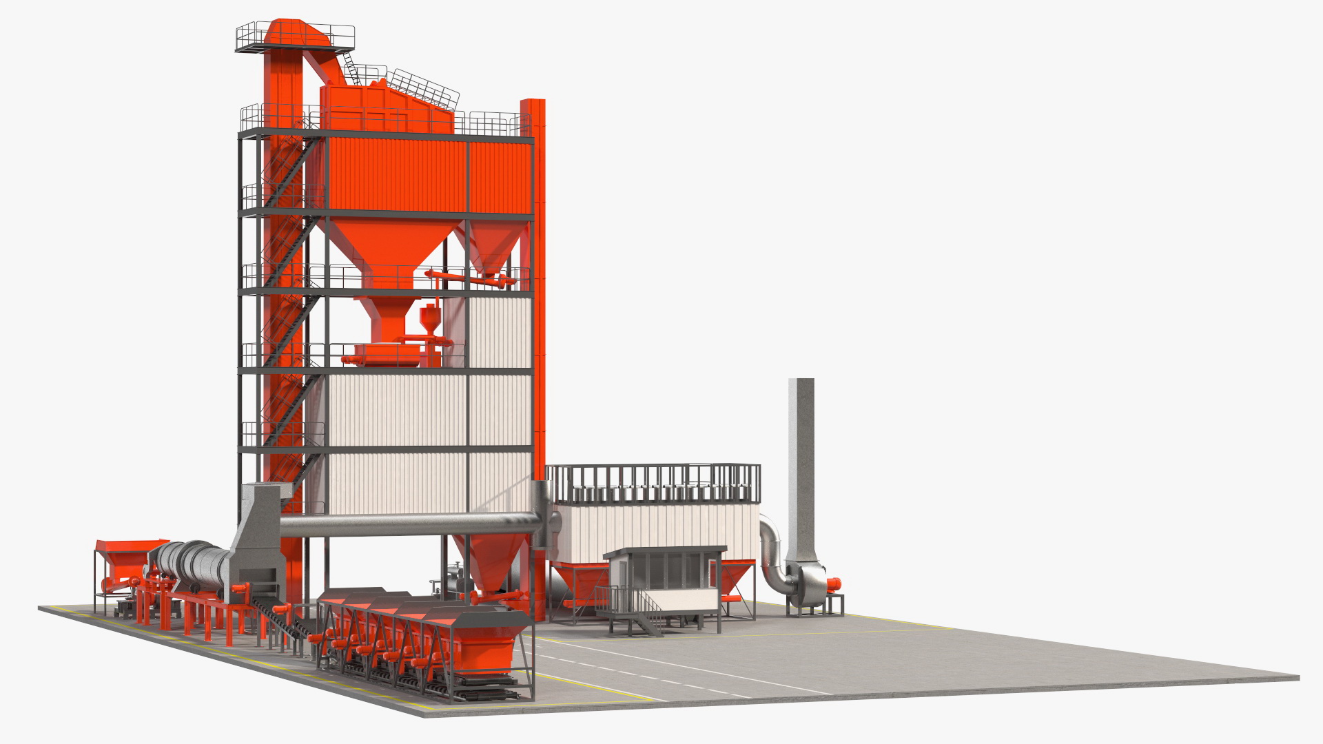 3D Stationary Asphalt Mixing Plant