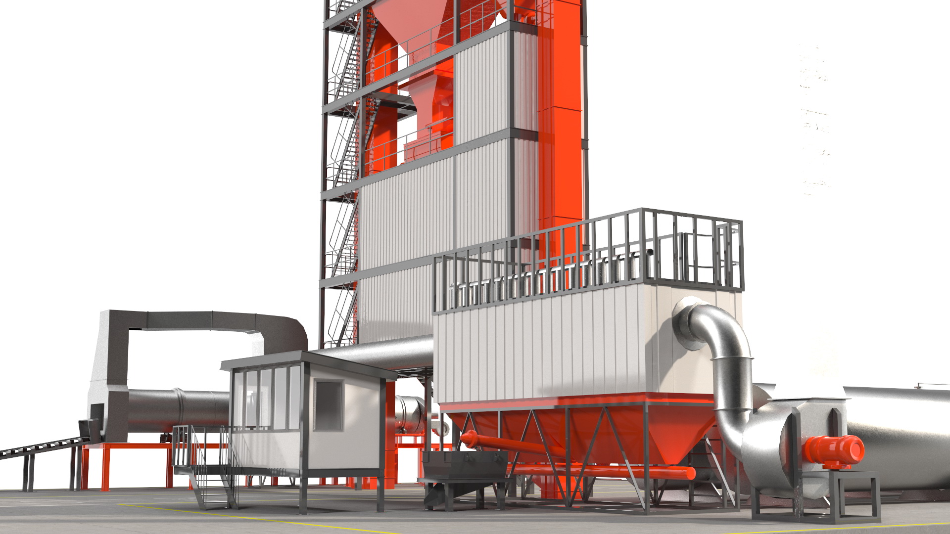 3D Stationary Asphalt Mixing Plant