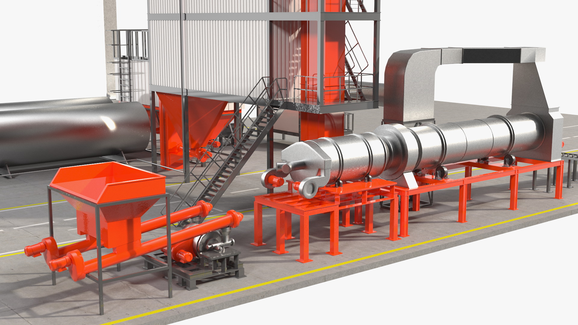 3D Stationary Asphalt Mixing Plant