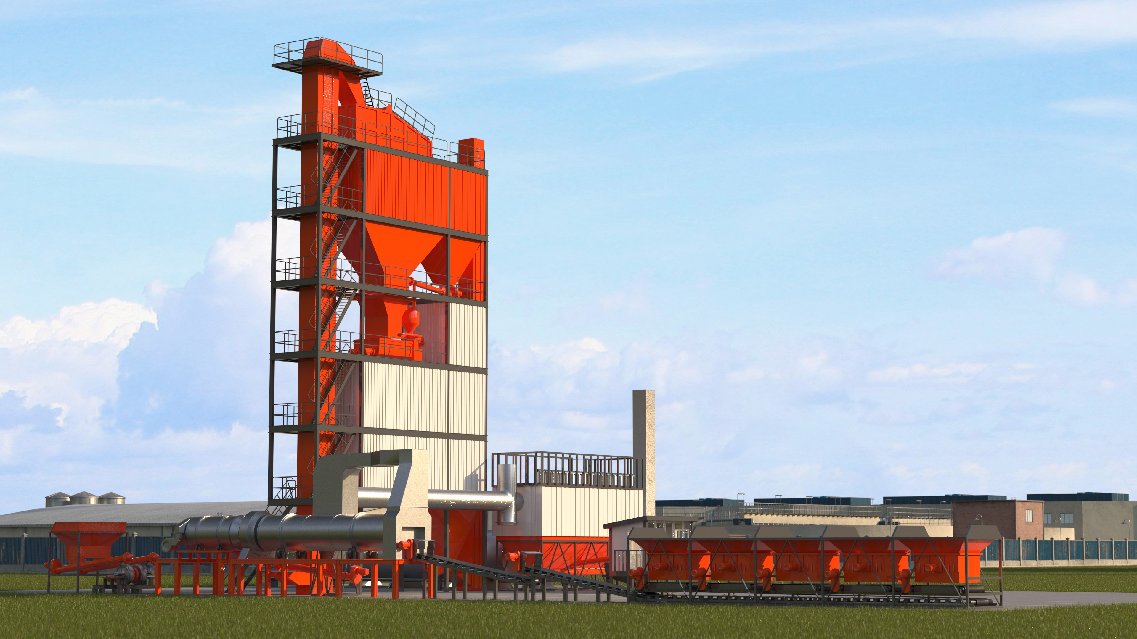 3D Stationary Asphalt Mixing Plant