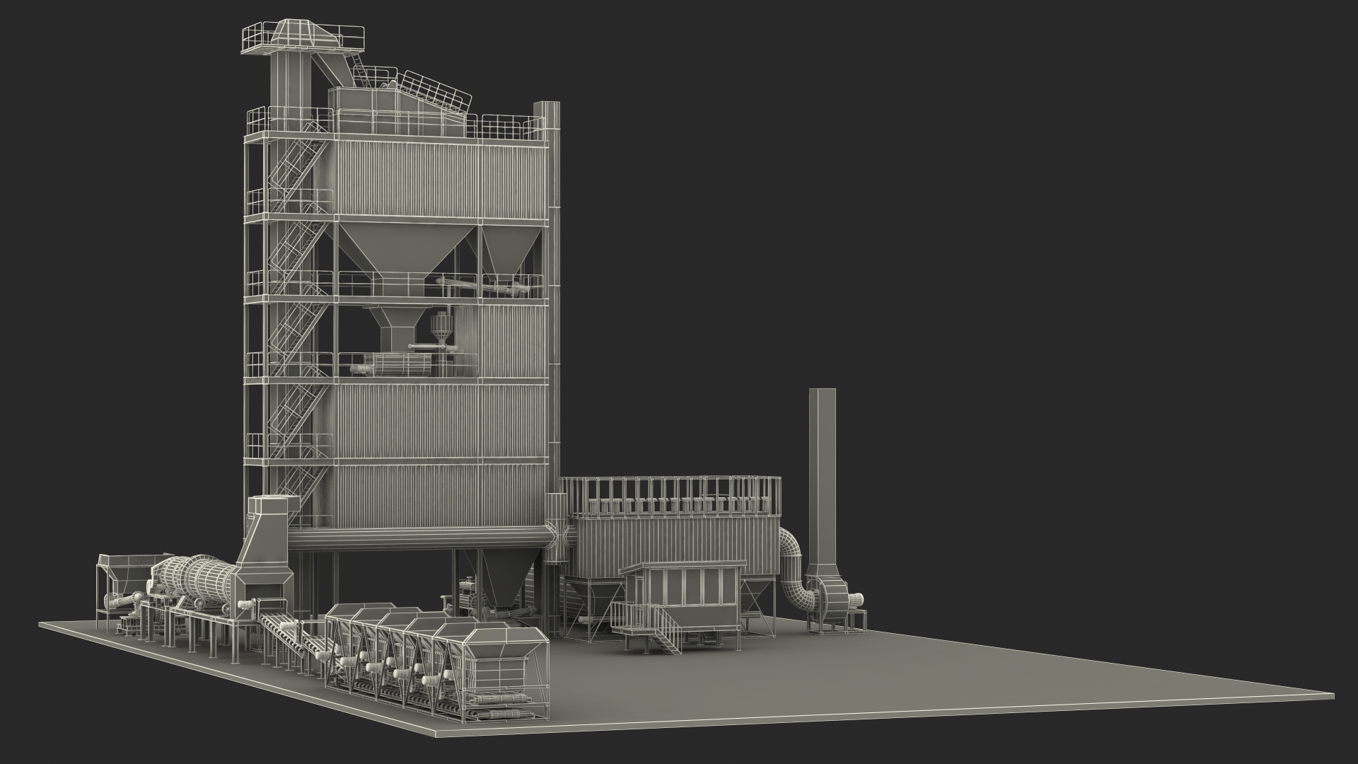 3D Stationary Asphalt Mixing Plant