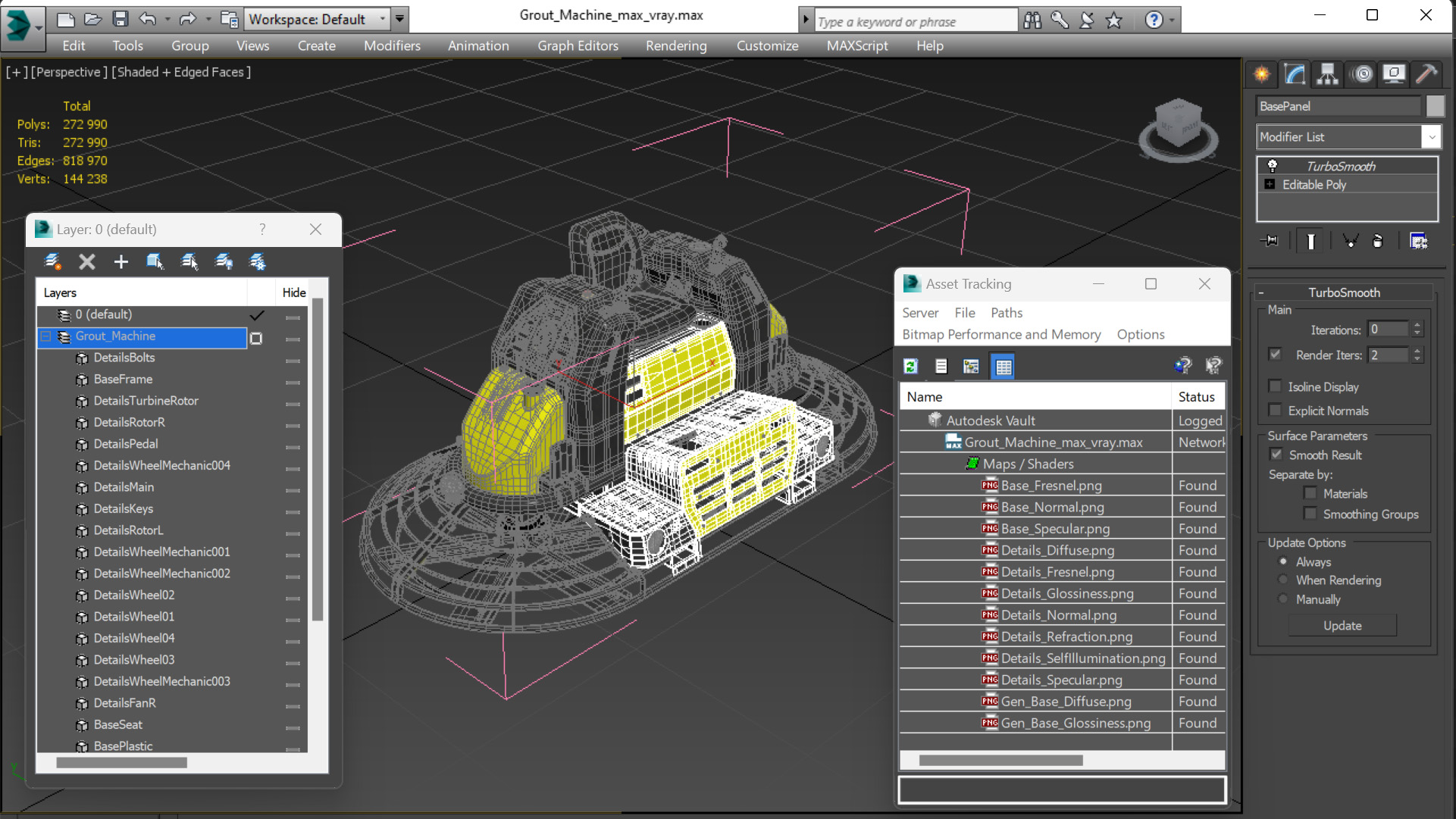 3D Grout Machine model