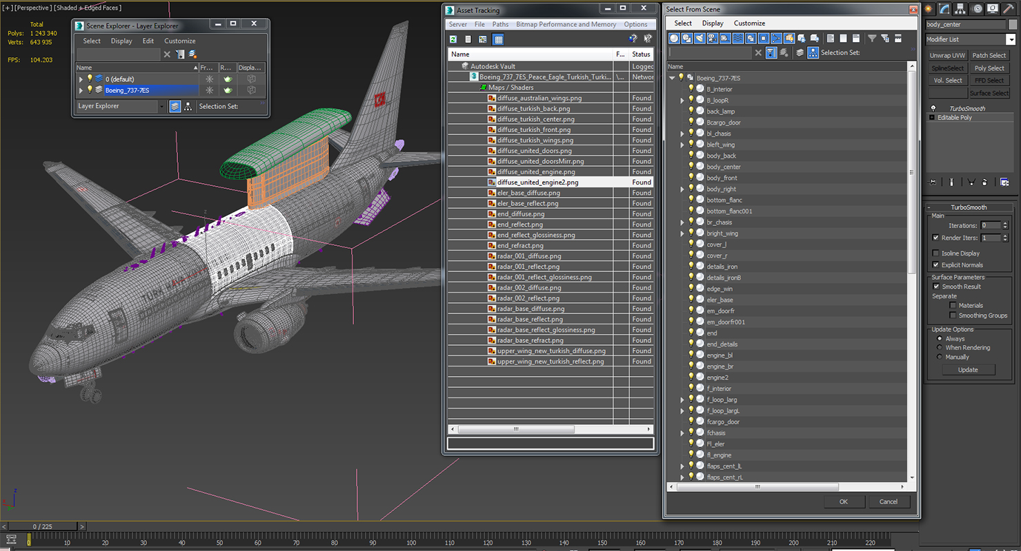 Boeing 737 7ES Peace Eagle Turkish Turkish Air Force 3D