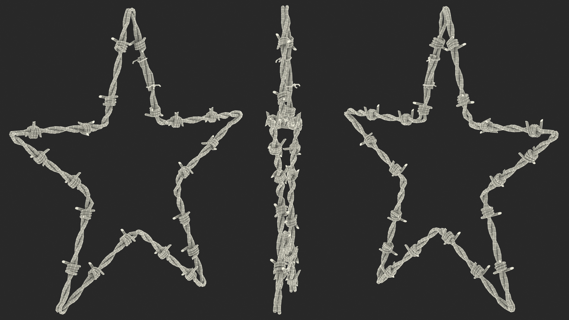 3D Star Shaped Barbed Wire model