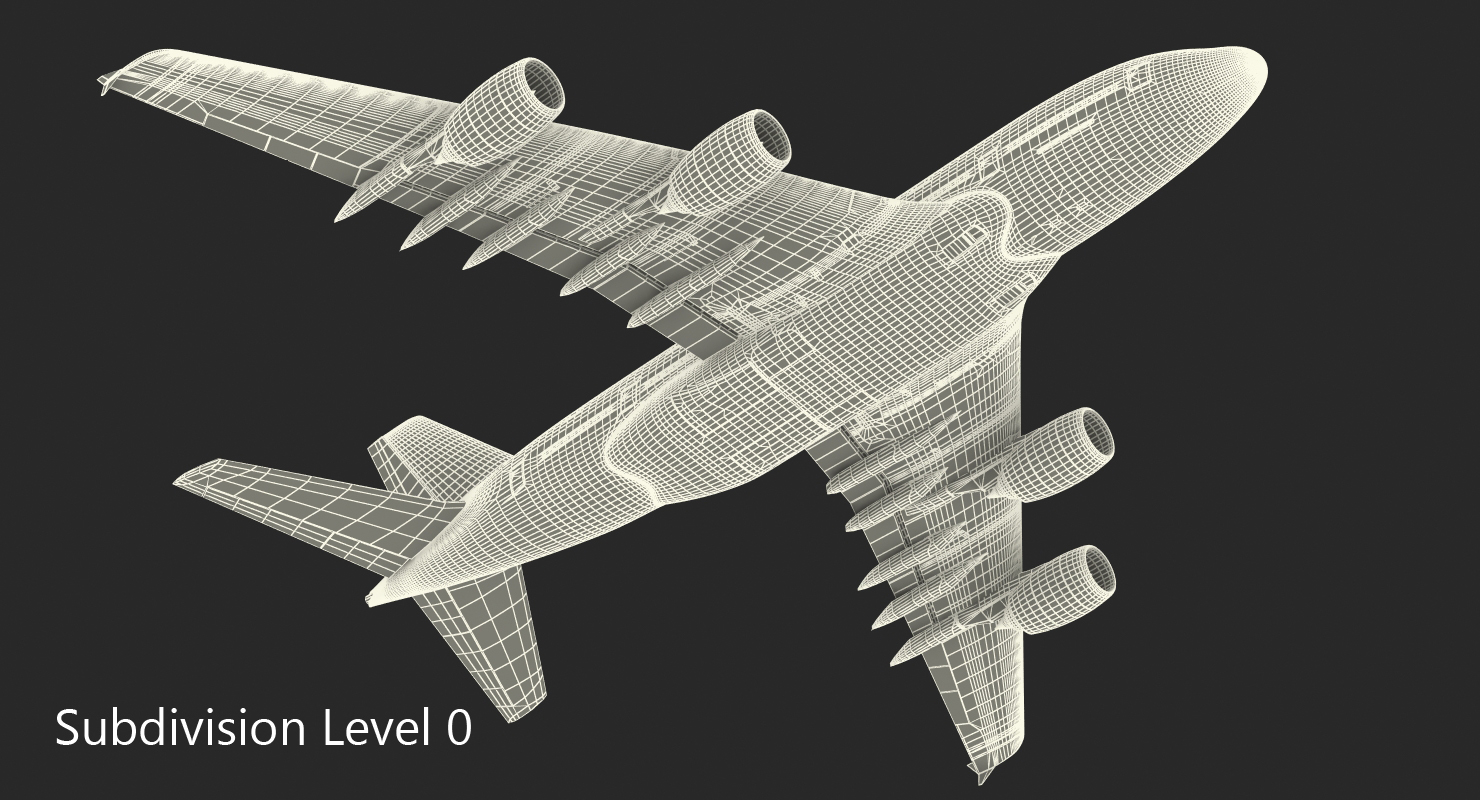 3D model Airbus A380 800 Generic Rigged