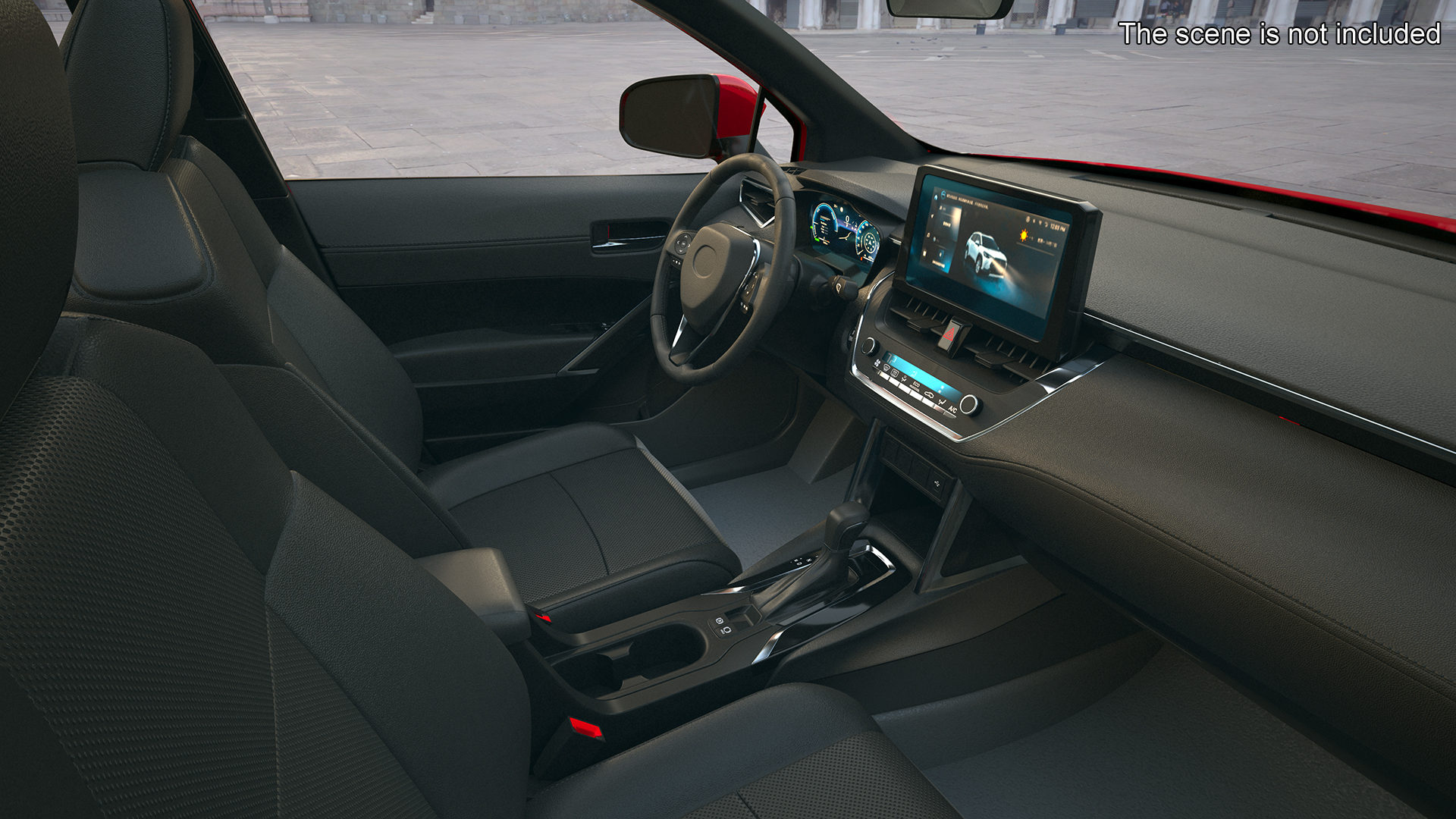 3D model Generic SUV Vehicle Red Color Rigged for Maya