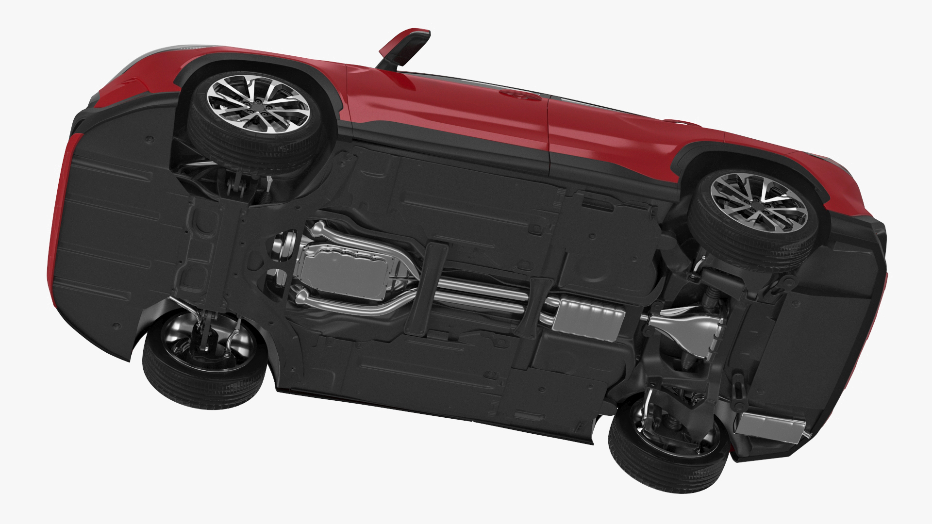 3D model Generic SUV Vehicle Red Color Rigged for Maya