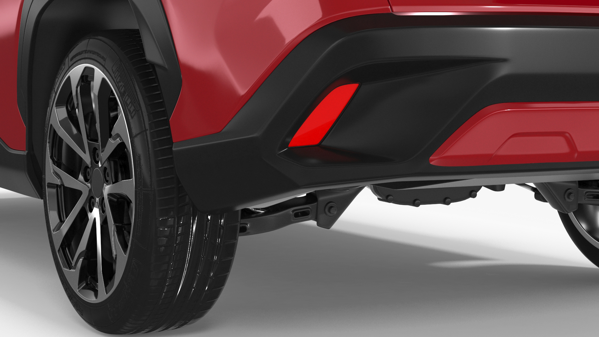 3D model Generic SUV Vehicle Red Color Rigged for Maya