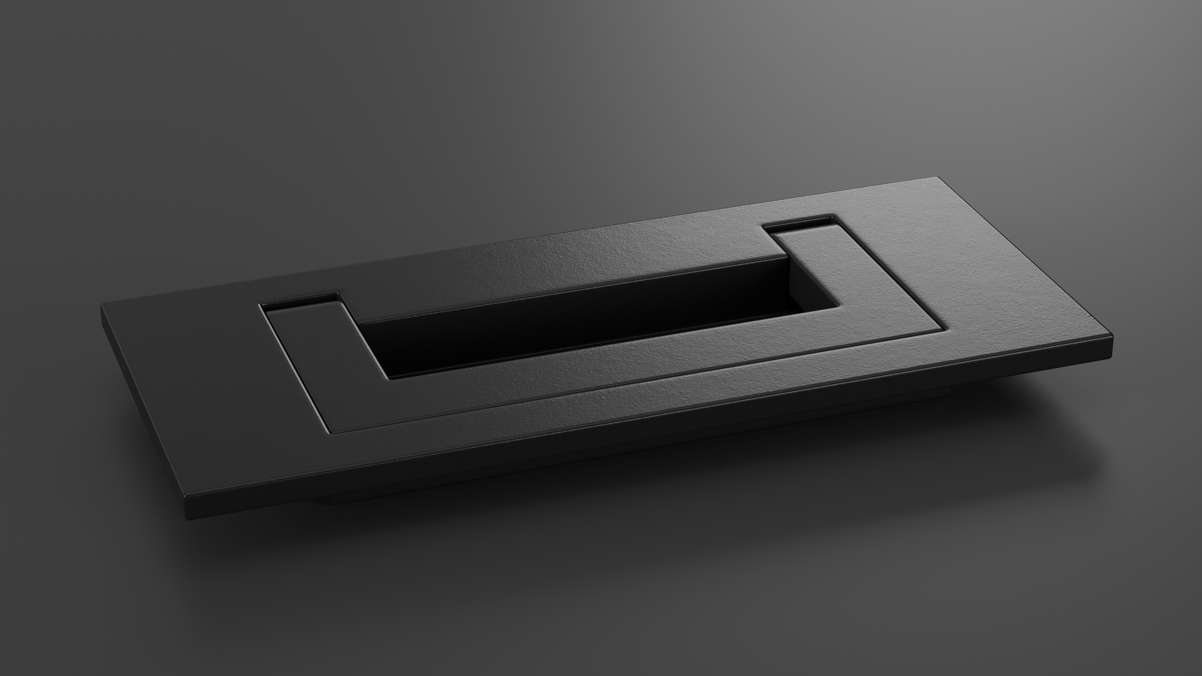 Kitchen Cabinet Handle Recessed Rectangular Black 3D model