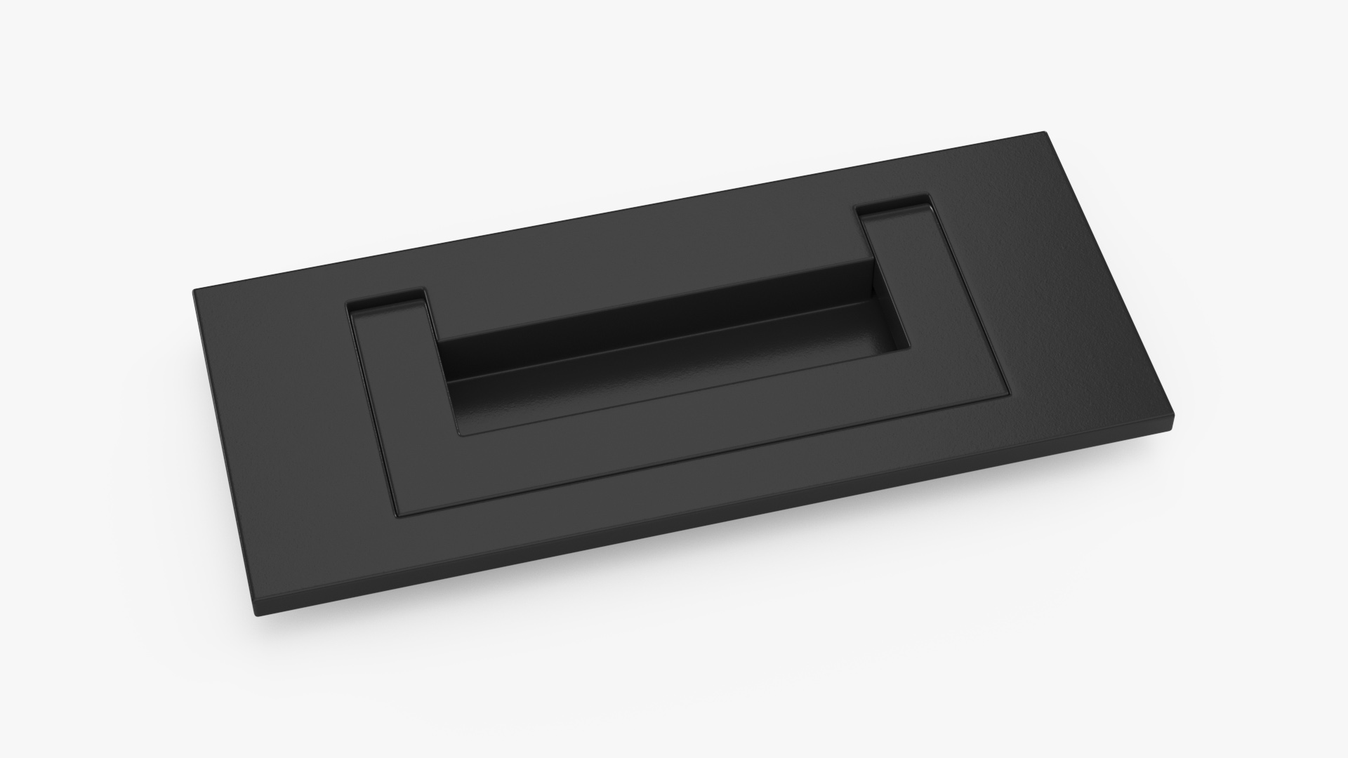Kitchen Cabinet Handle Recessed Rectangular Black 3D model