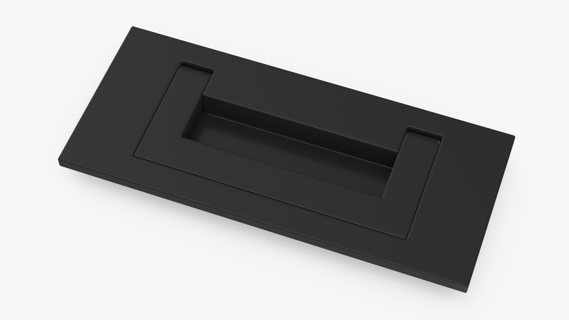 Kitchen Cabinet Handle Recessed Rectangular Black 3D model