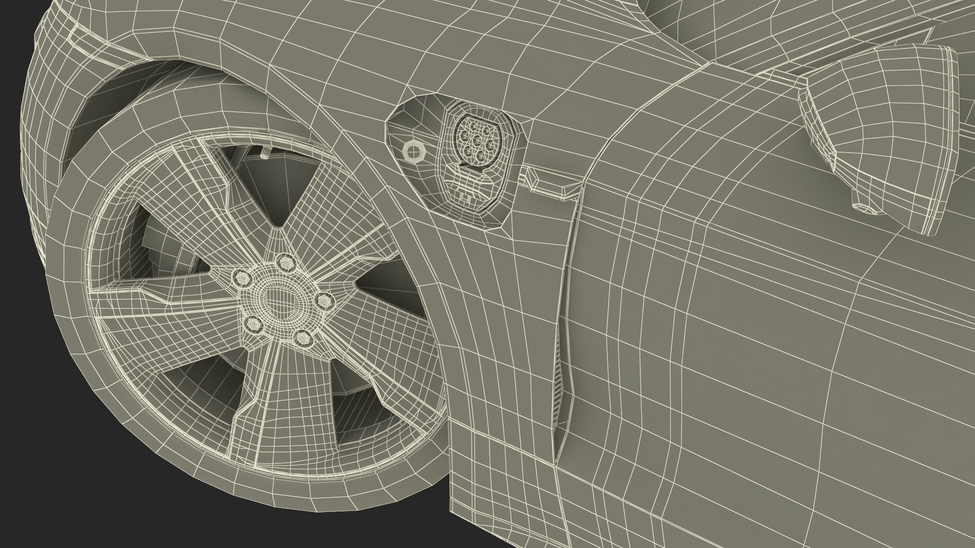 Porsche Taycan Turbo S Jet Black Rigged 3D model