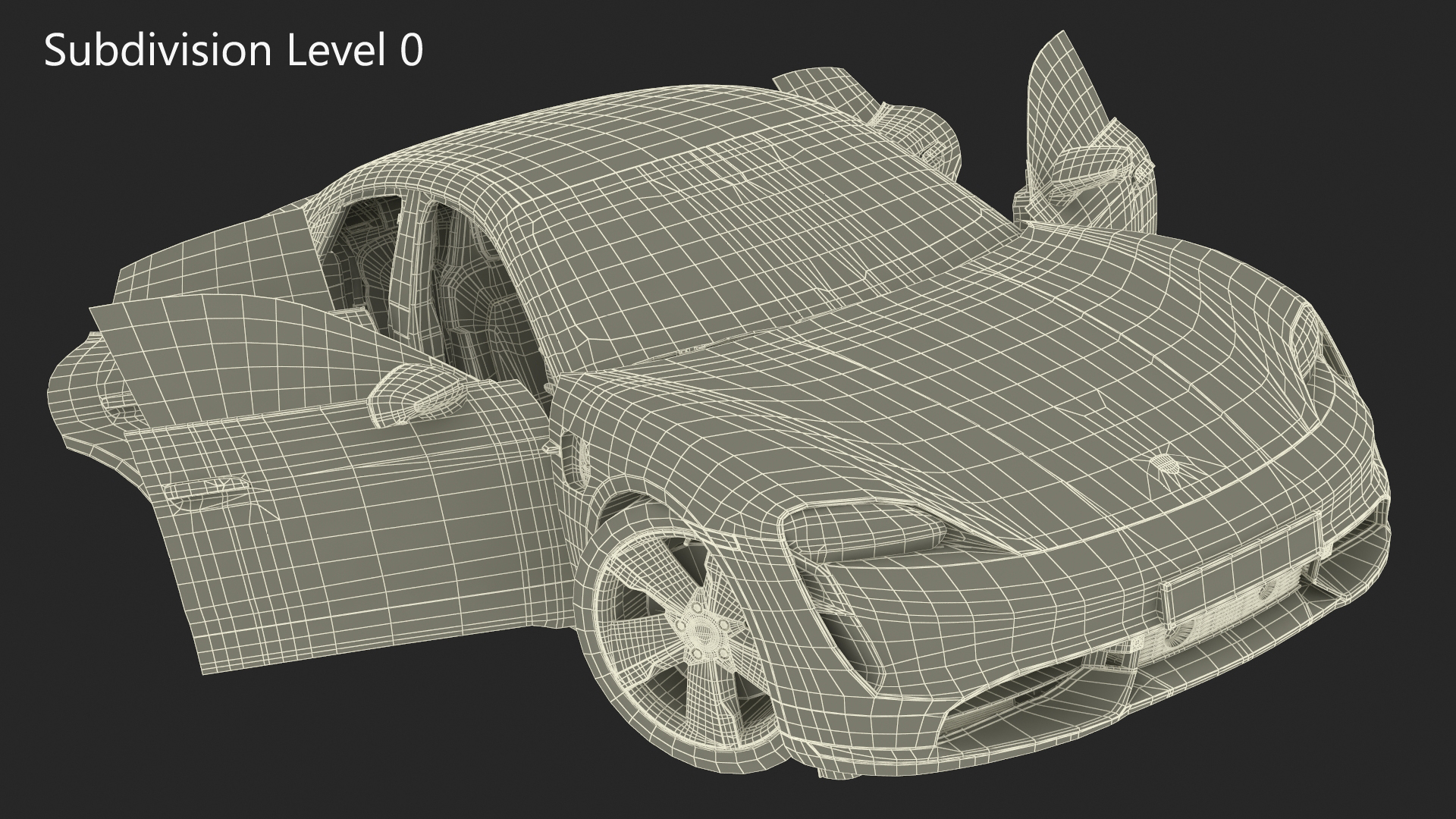 Porsche Taycan Turbo S Jet Black Rigged 3D model