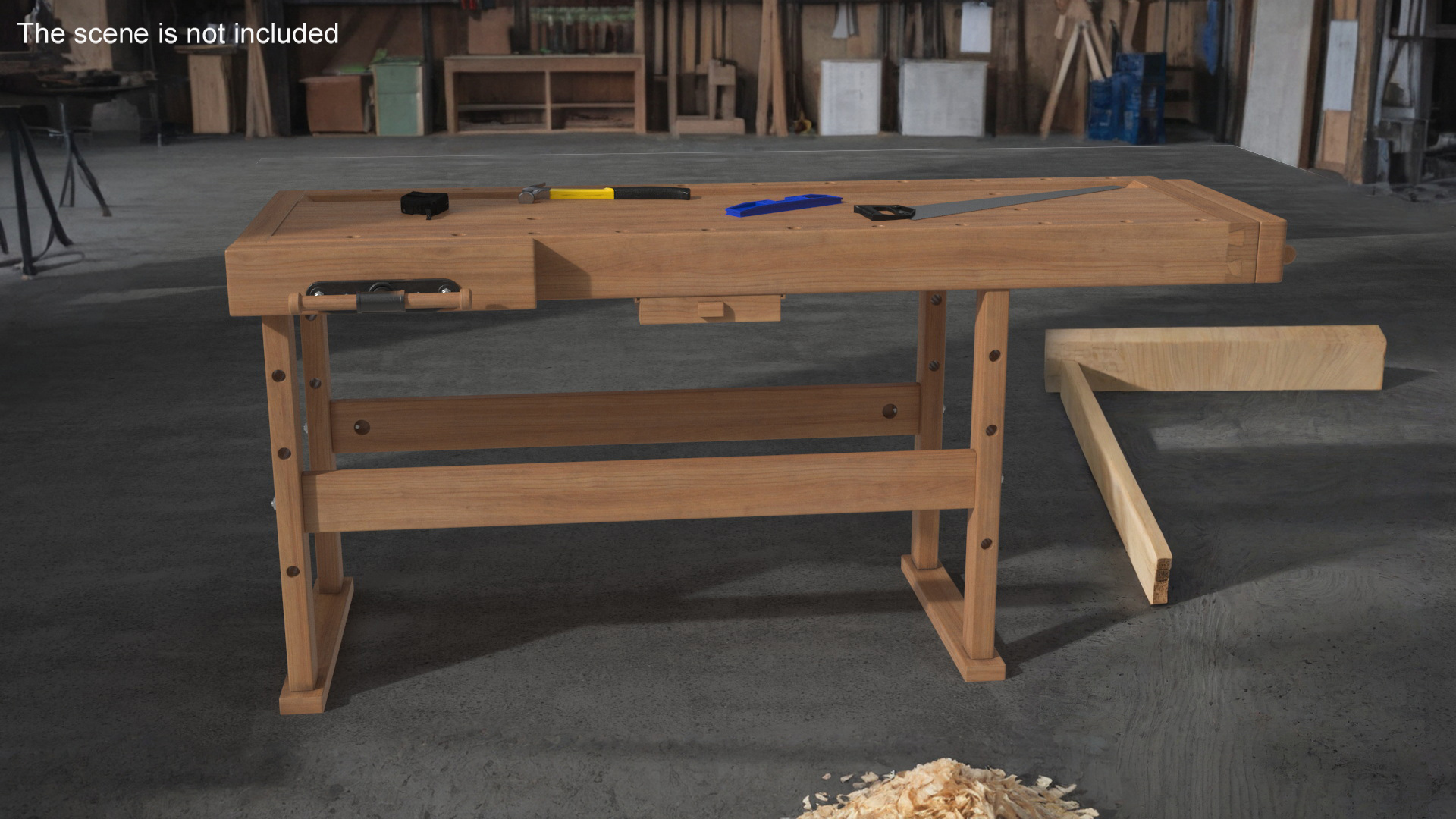 3D Oak Workbench model
