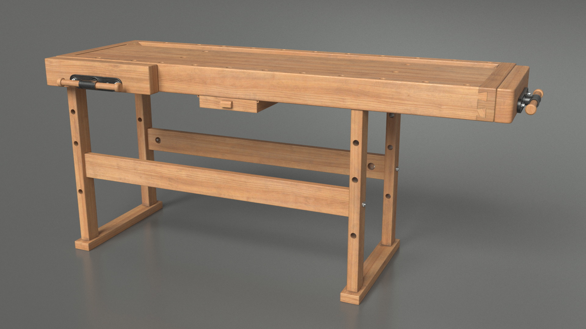 3D Oak Workbench model