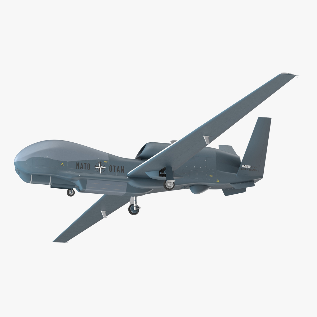 RQ-4D Phoenix Global Hawk Drone Rigged for Maya 3D