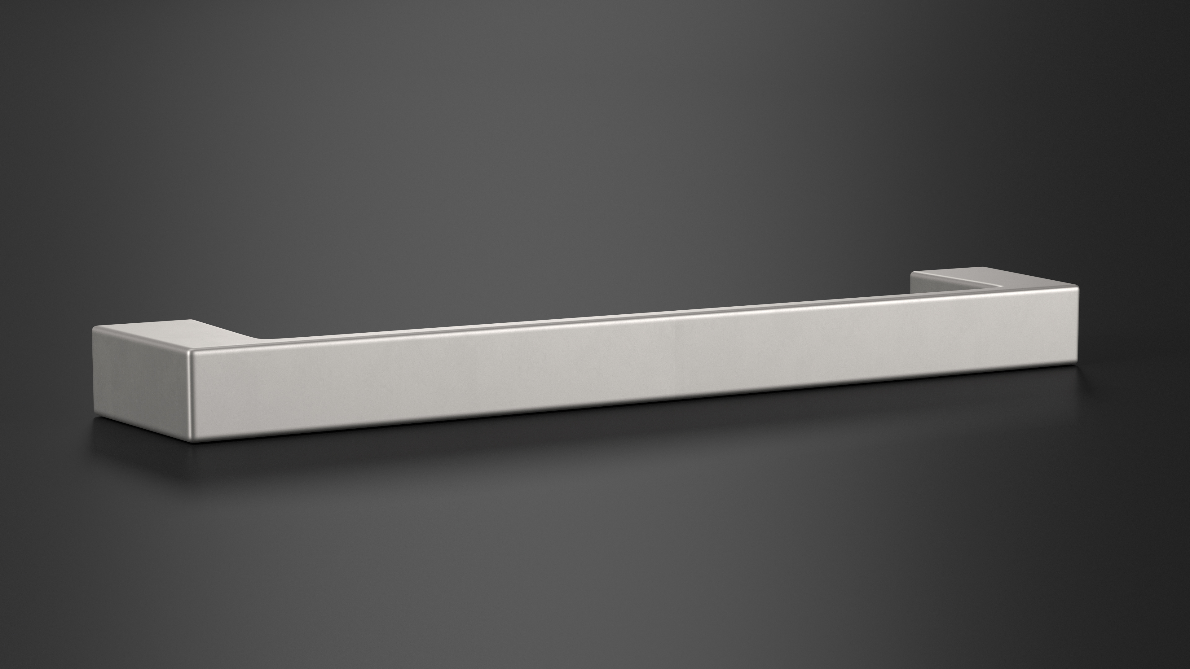 Kitchen Cabinet Handle Flat Fronted Silver 3D