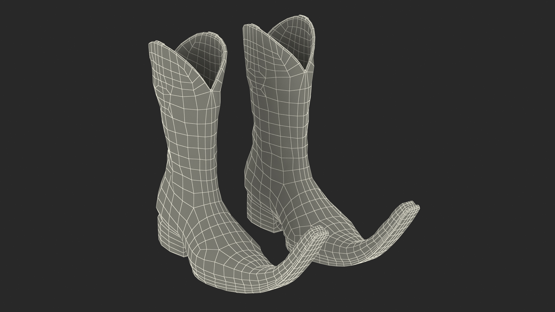 3D Mexican Guarachero Boots Red model