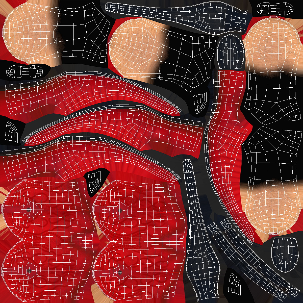 3D Mexican Guarachero Boots Red model