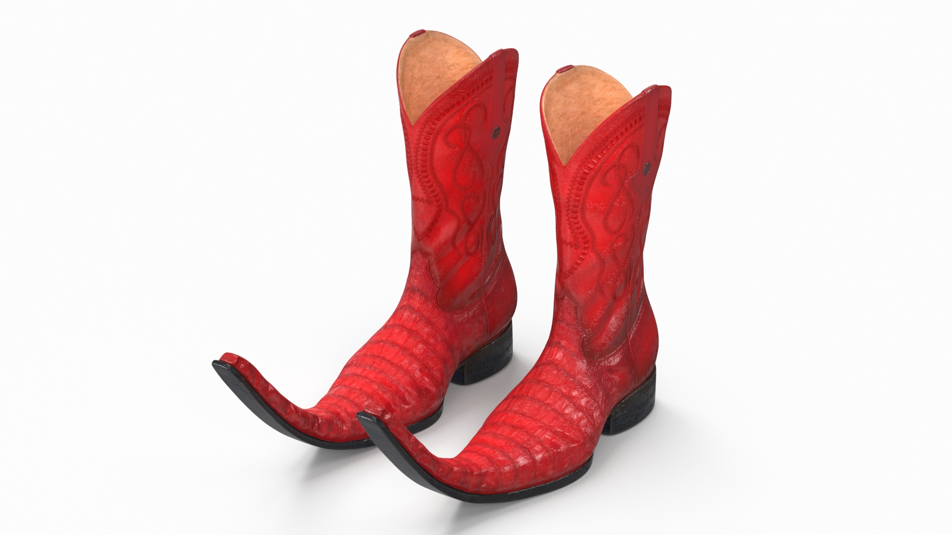 3D Mexican Guarachero Boots Red model