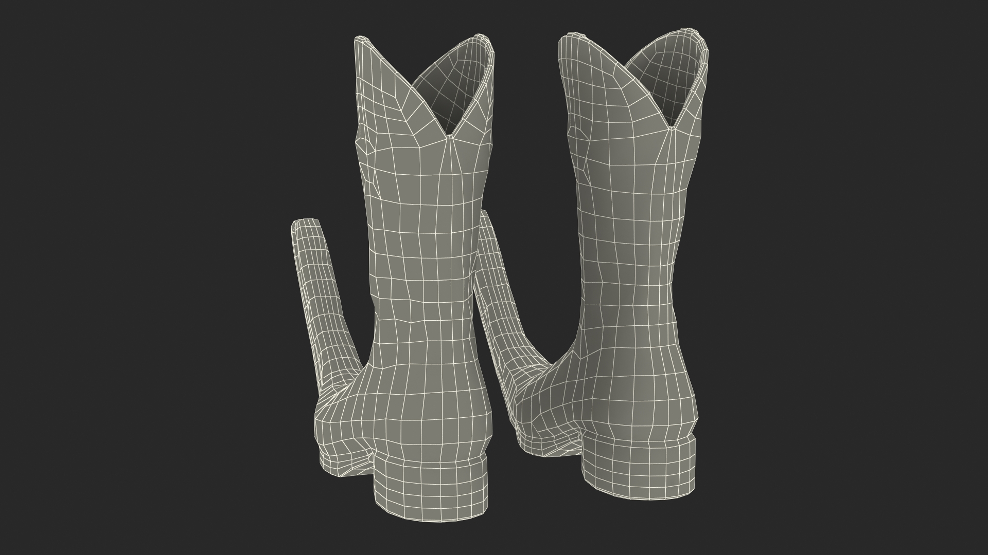 3D Mexican Guarachero Boots Red model