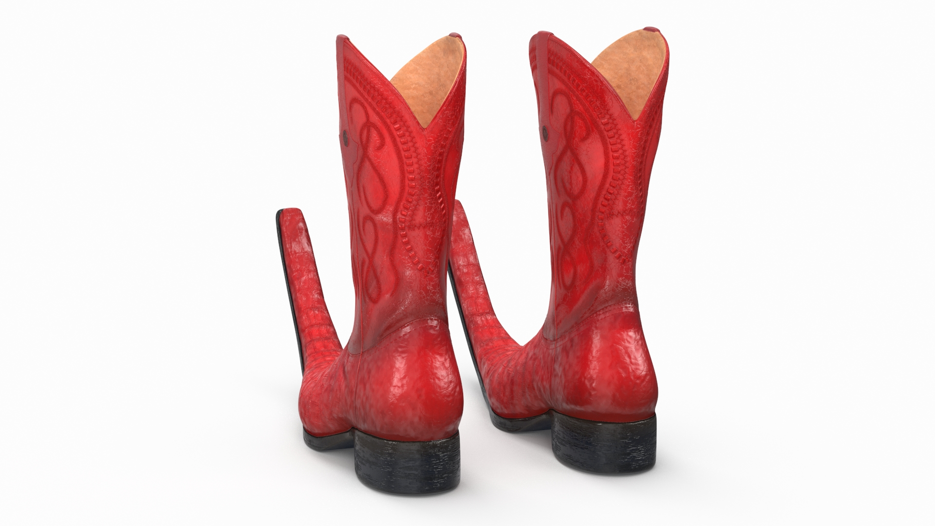 3D Mexican Guarachero Boots Red model