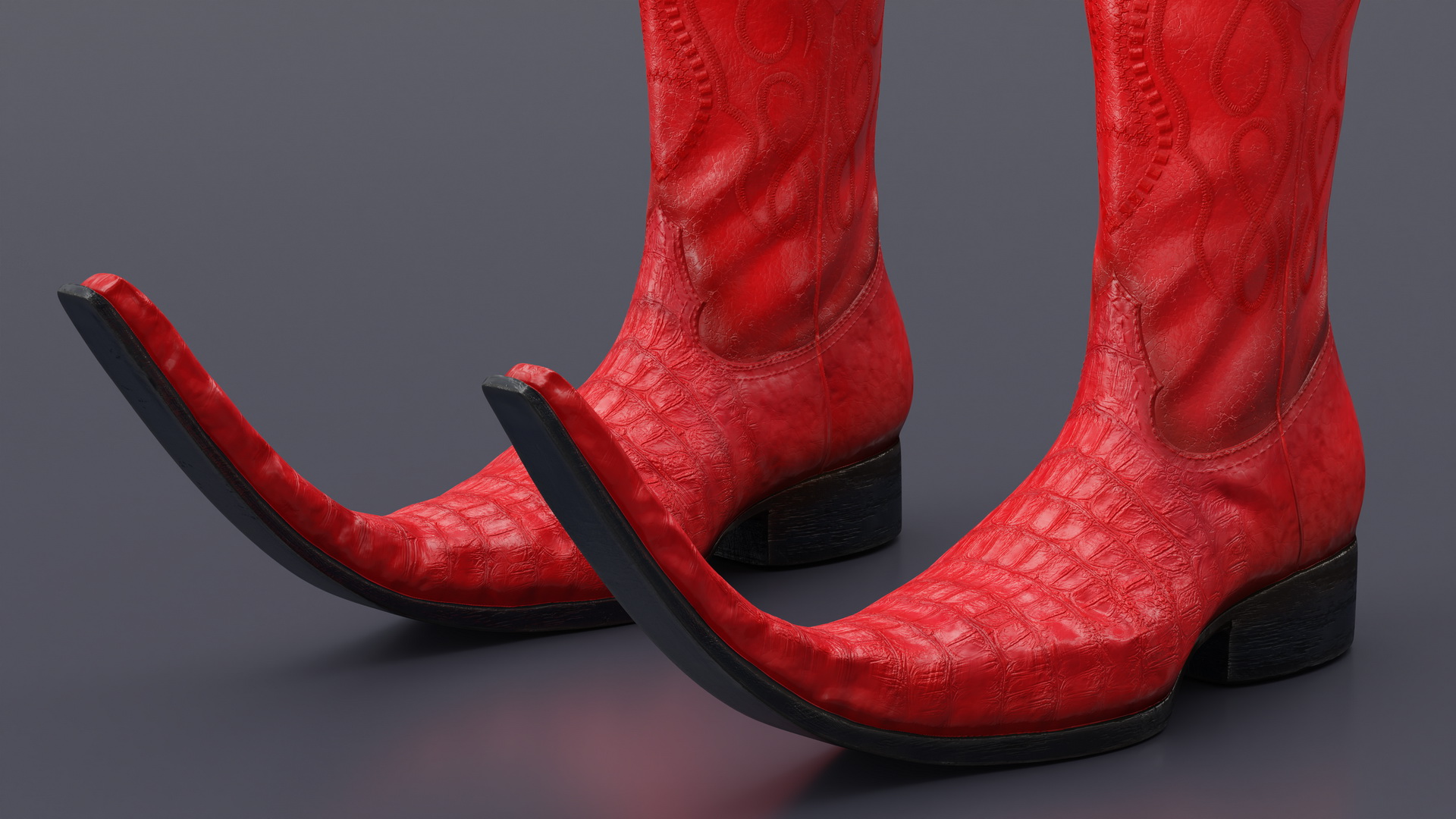 3D Mexican Guarachero Boots Red model