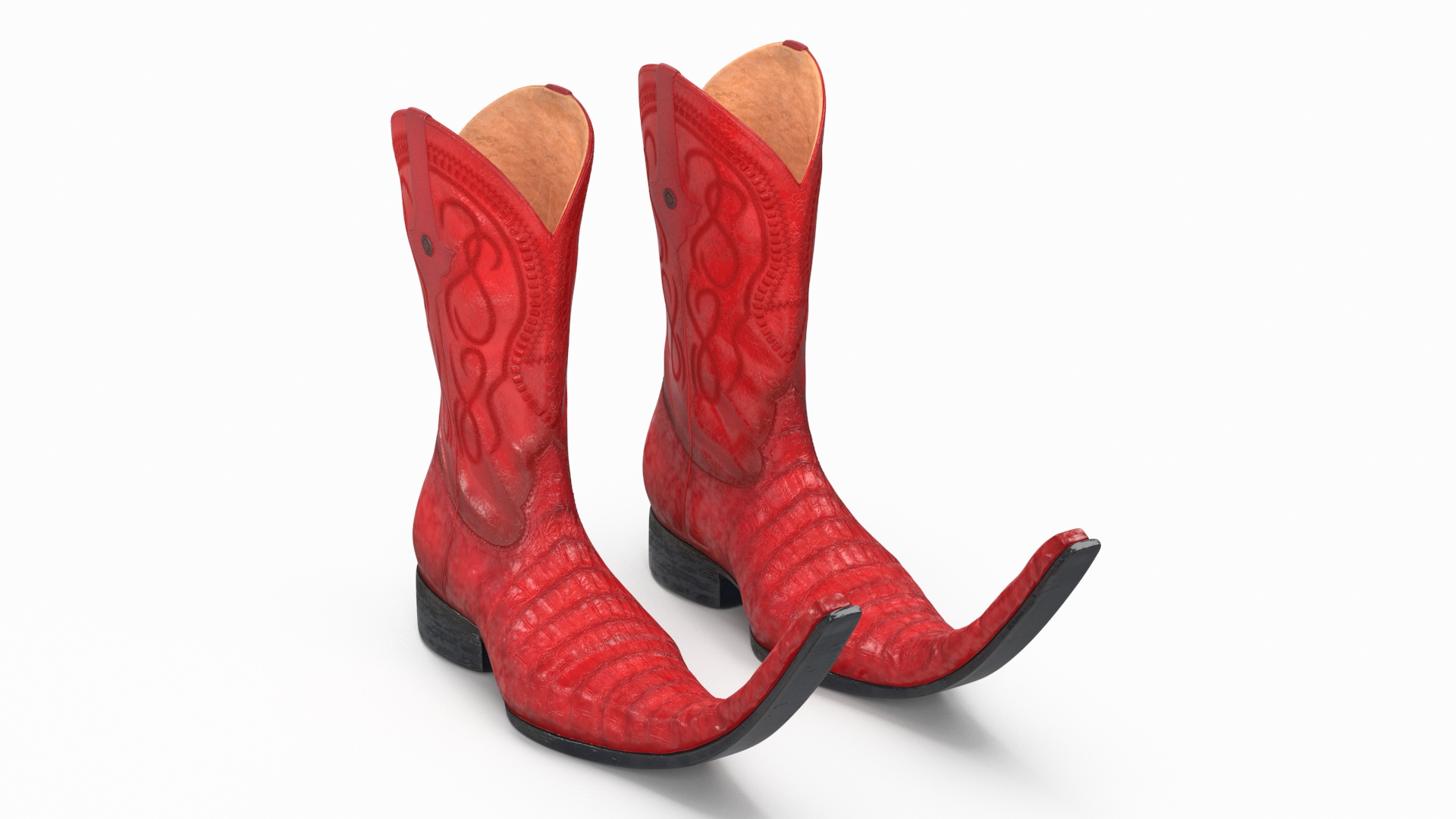 3D Mexican Guarachero Boots Red model
