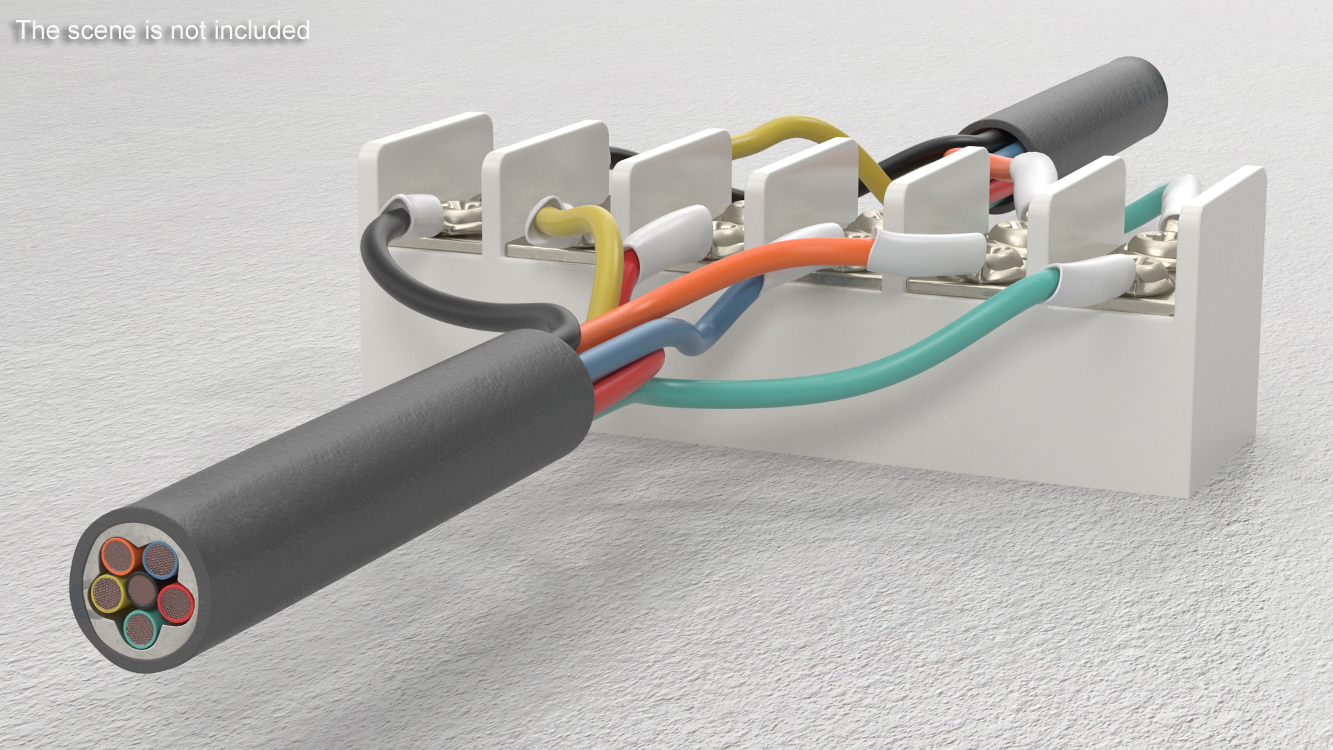 3D Electrical Wires Connection 6 Position Barrier Terminal Strip
