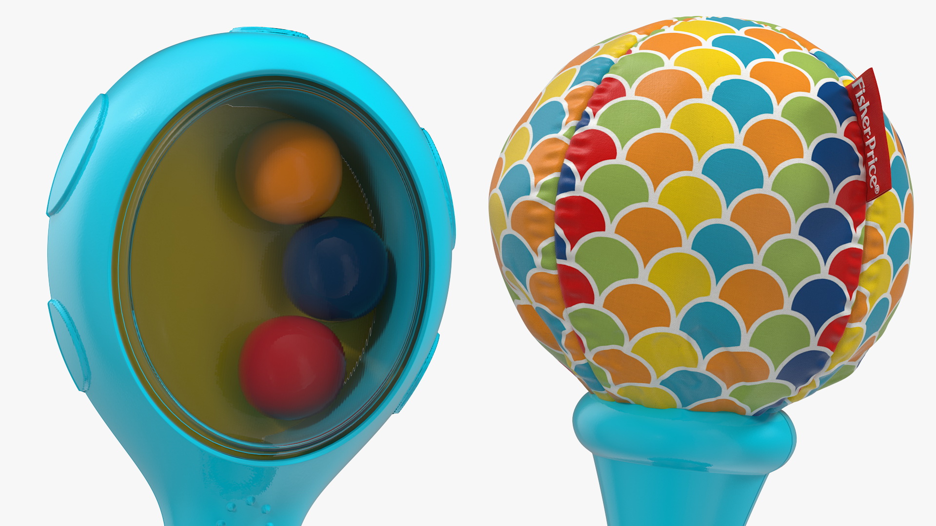 Fisher Price Blue Baby Rattle 3D model