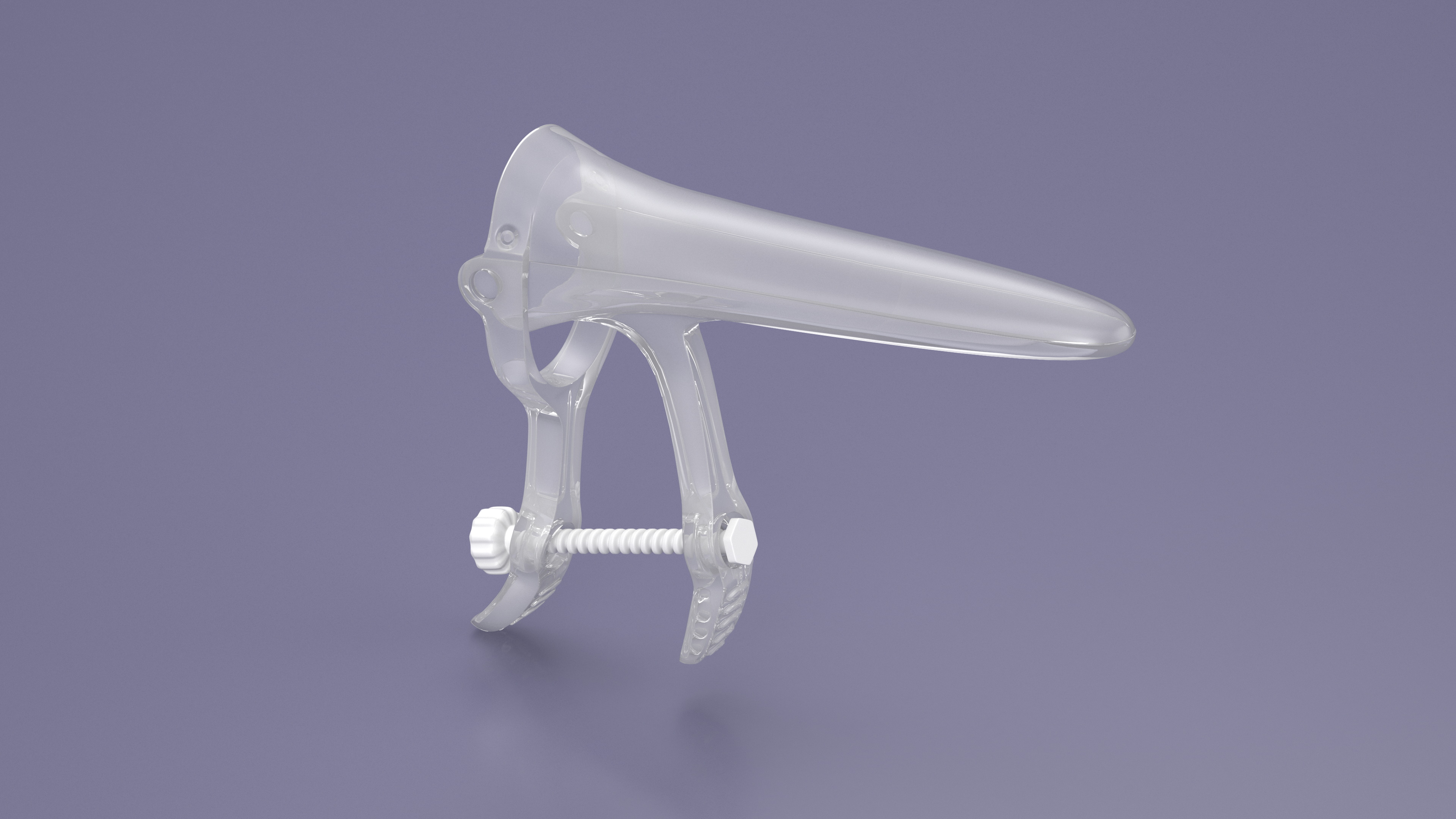 Plastic Vaginal Speculum Closed White 3D