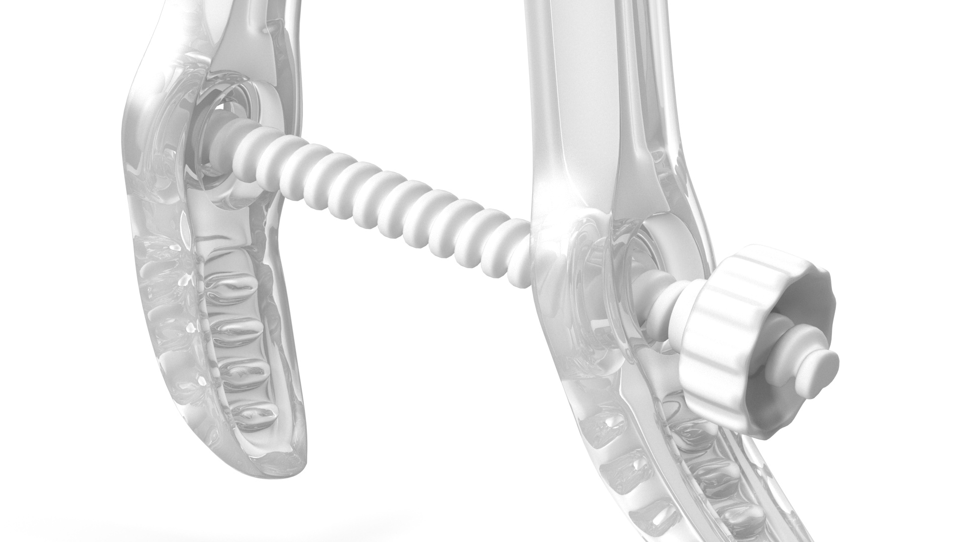 Plastic Vaginal Speculum Closed White 3D