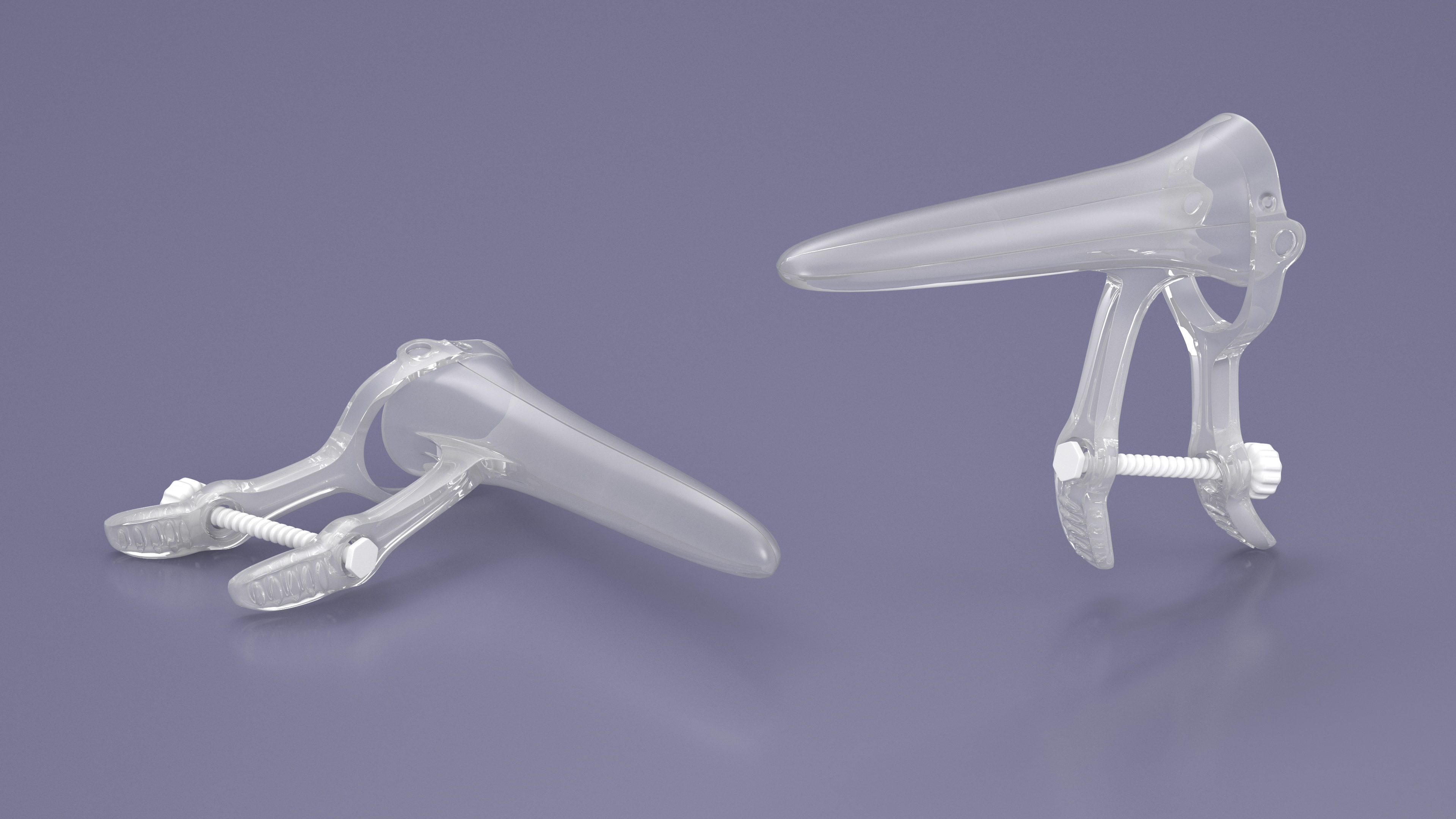 Plastic Vaginal Speculum Closed White 3D