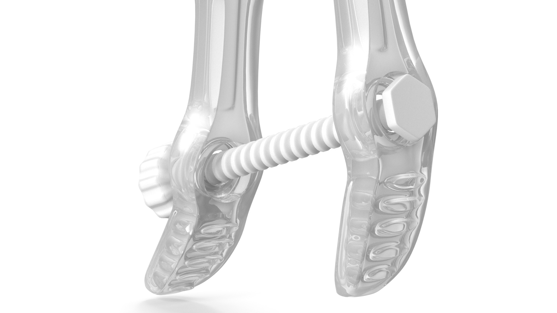Plastic Vaginal Speculum Closed White 3D