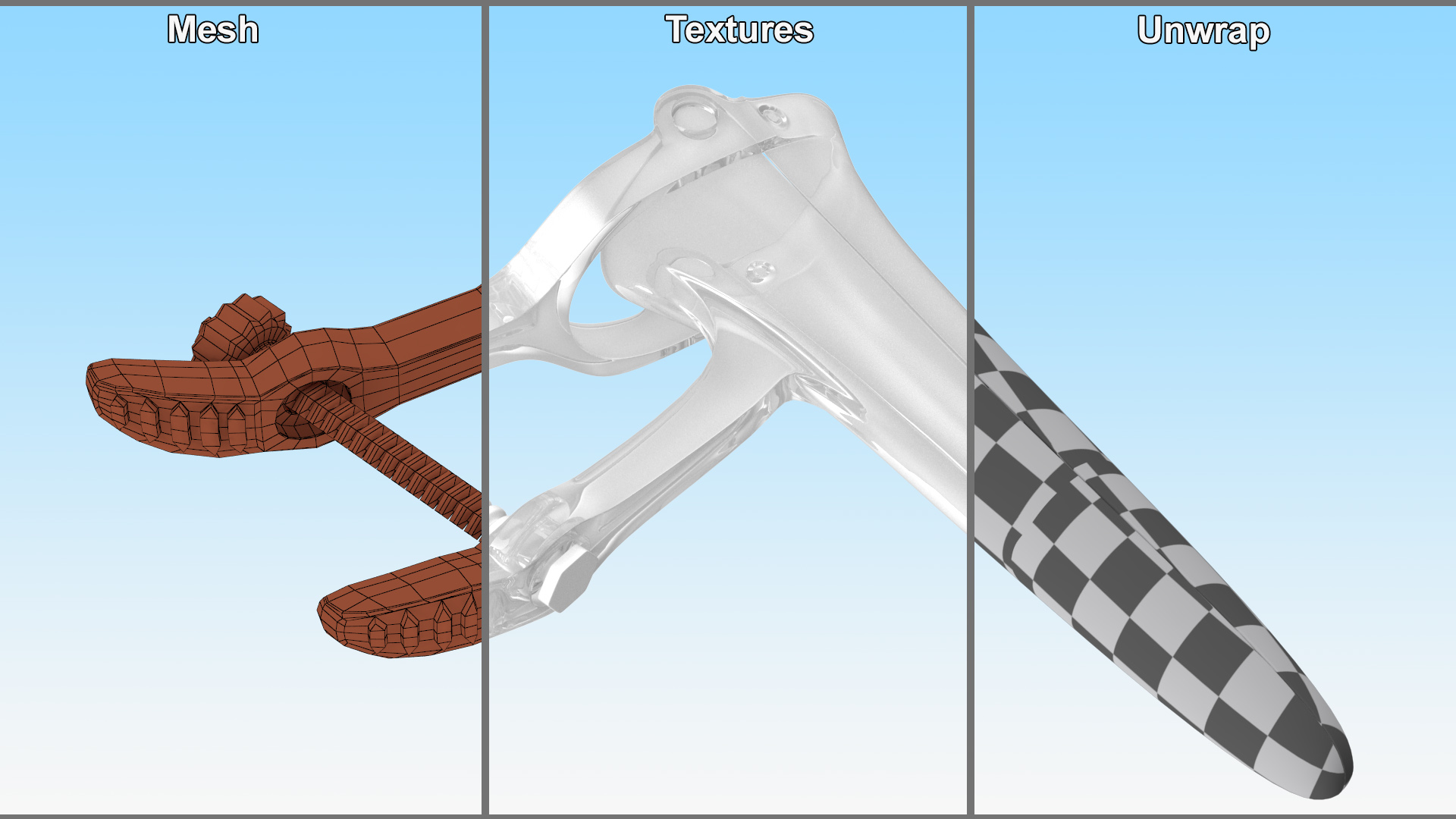 Plastic Vaginal Speculum Closed White 3D