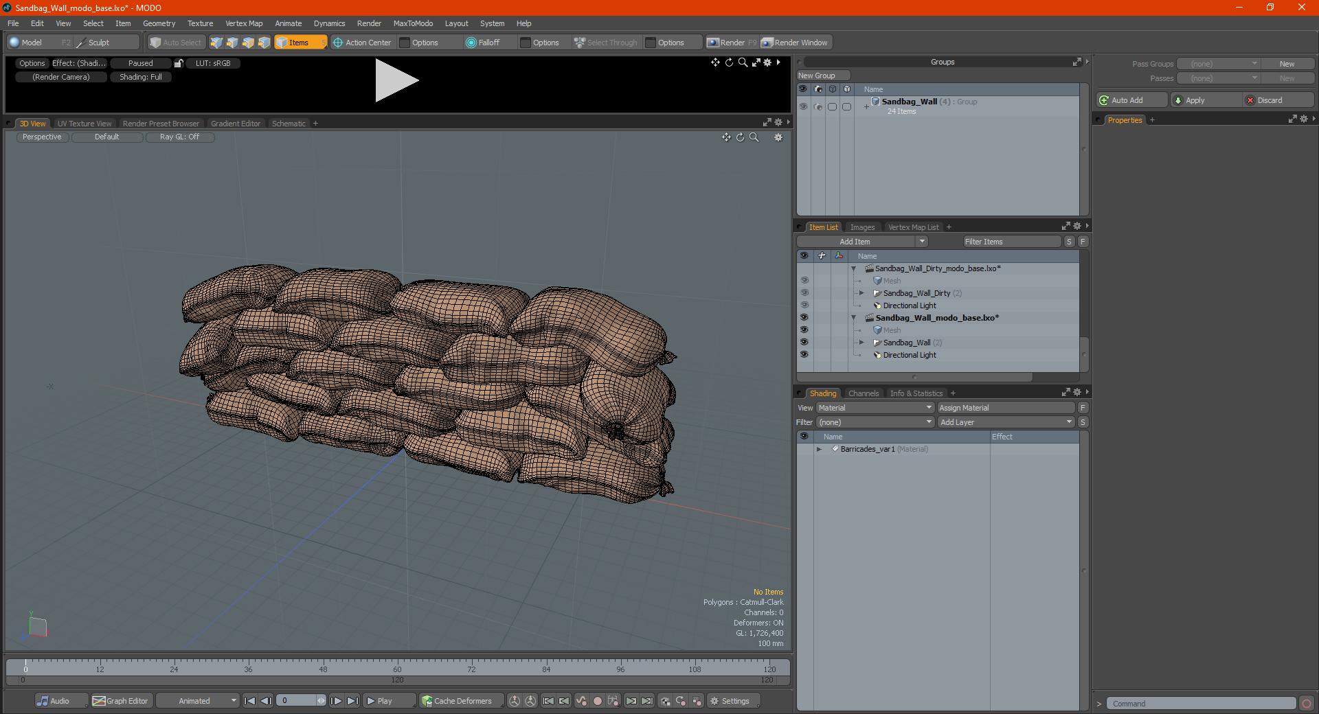 Sandbag Wall 3D