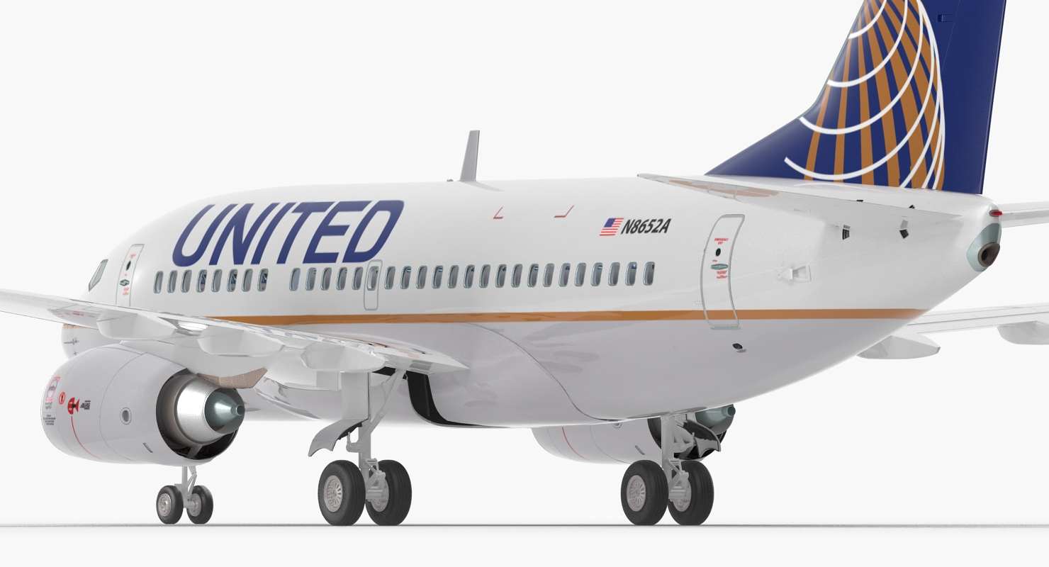 Boeing 737 600 with Interior United Airlines 3D model