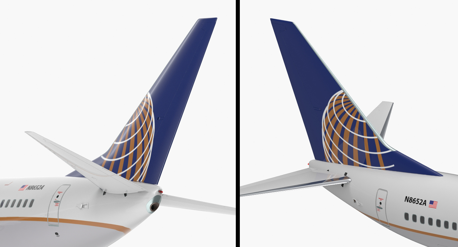 Boeing 737 600 with Interior United Airlines 3D model