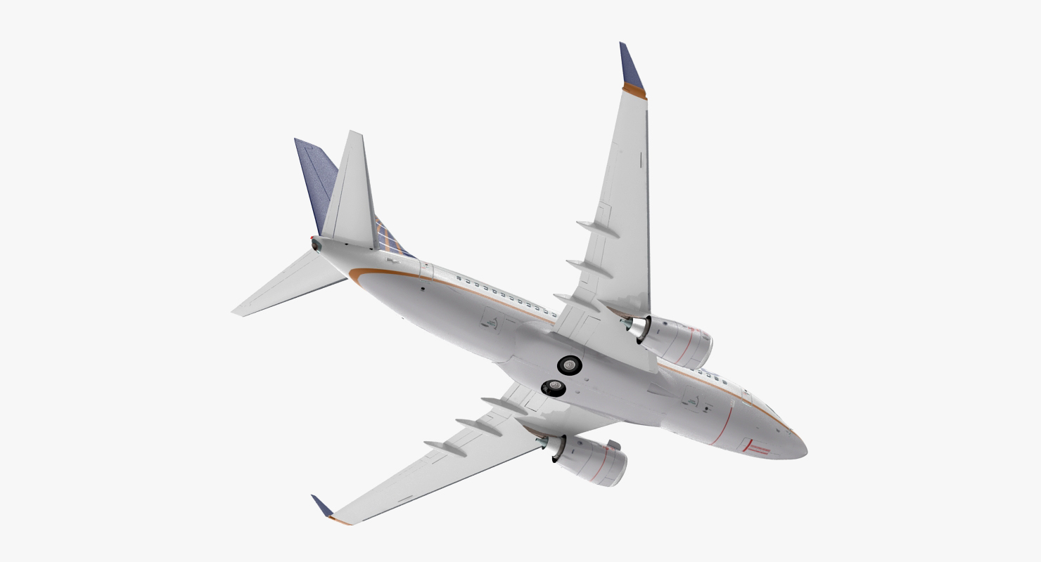 Boeing 737 600 with Interior United Airlines 3D model