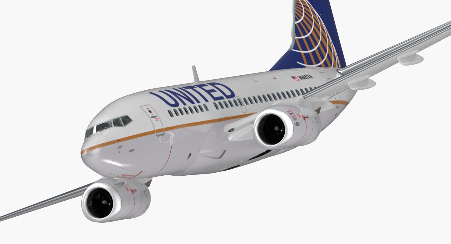 Boeing 737 600 with Interior United Airlines 3D model