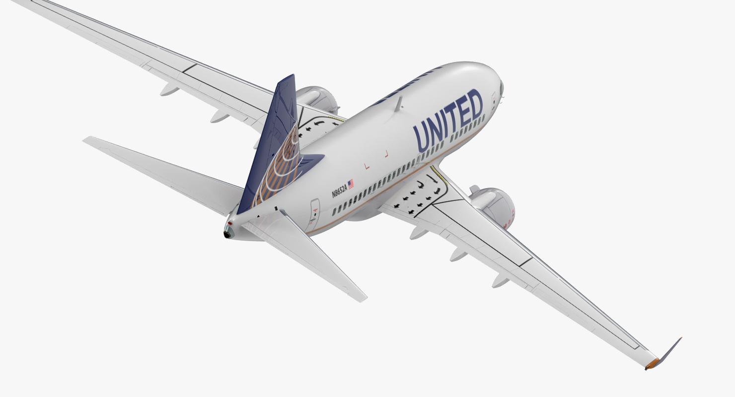 Boeing 737 600 with Interior United Airlines 3D model