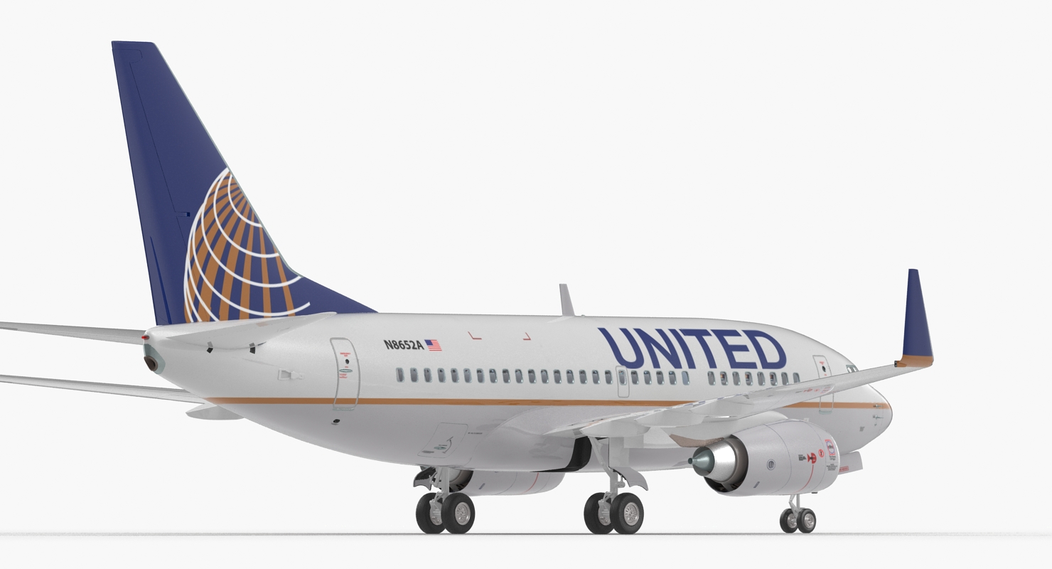 Boeing 737 600 with Interior United Airlines 3D model